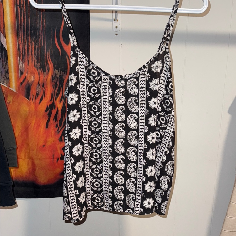 Hollister Black and White Paisley Camisole